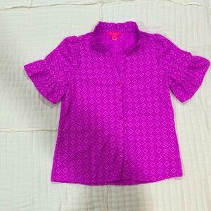 Lilly Pulitzer Button Up Eyelet Top Size 0